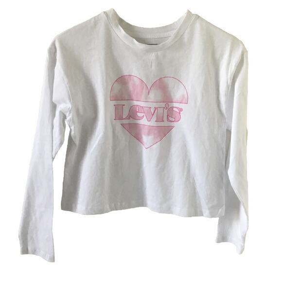 NWT Levi's Little Girls Heart-Graphic Cropped Tee size M 10-12 yrs - Picture 1 of 4